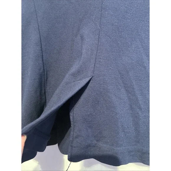 Gibson Navy Knit Blazer Cardigan Womens Medium Open Front Stretch Career - Picture 9 of 11